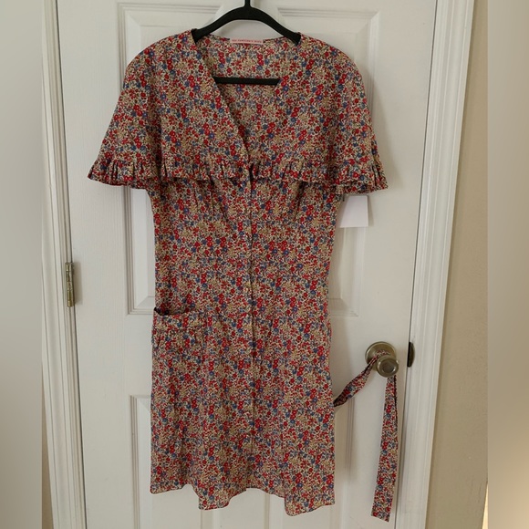 Vampires Wife CHARLOTTE LIBERTY FLORAL-PRINT COTTON DRESS Size - UK10/US6 - Picture 11 of 16